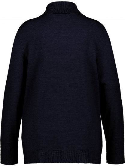Ulla Popken Turtleneck Ribbed Trim Long Sleeve Sweater Navy - Collegetröjor & hoodies - 