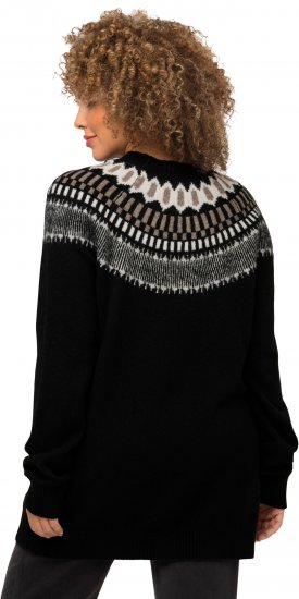 Ulla Popken Norwegian-Inspired Long Sleeve Knit Sweater Black - Ulla Popken - 
