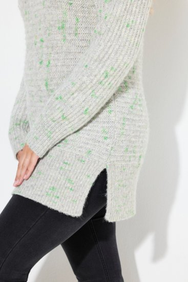 Ulla Popken Space Yarn Oversized Turtleneck Sweater Light Grey Melange - Collegetröjor & hoodies - Mjuka tröjor och hoodies i stora storlekar