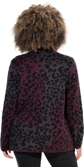 Ulla Popken Leopard Print Scarf Sweater Dark Ruby - Collegetröjor & hoodies - 