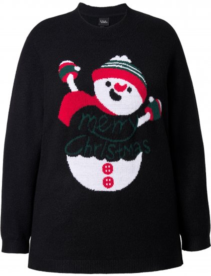Ulla Popken Whimsical Holiday Sweater Black - Collegetröjor & hoodies - 