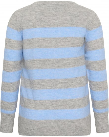 Kaffe Curve Niela Randig tröja Ljusgrå/Blå - Tröjor & stickat - 