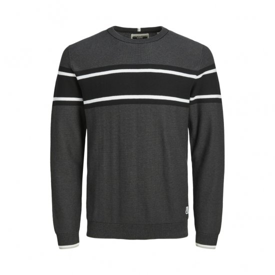 Jack & Jones Logan Spring Knitted Pullover Black - Tröjor & Hoodies - Stora hoodies & tröjor - 2XL-14XL