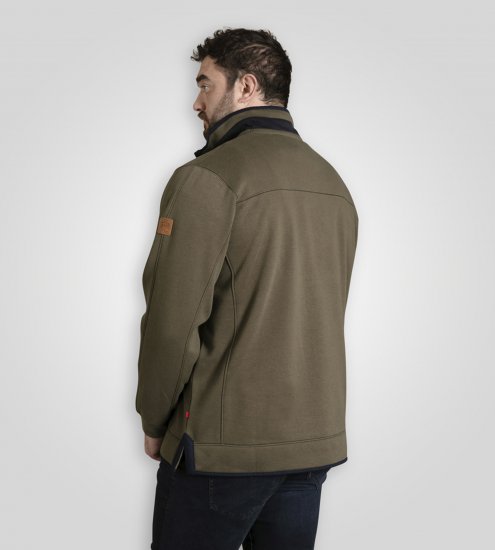 D555 Leicester 2 Quarter Neck Fleece Sweatshirt Khaki - Tröjor & hoodies - Stora hoodies & tröjor - 2XL-14XL