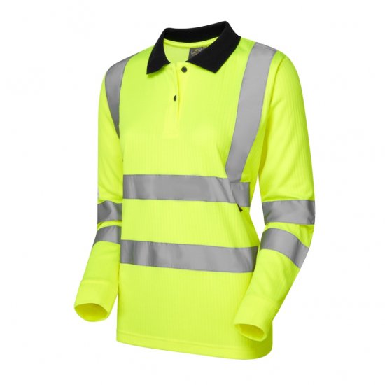 Leo Beaford EcoViz Comfort Women's Sleeved Polo Shirt Yellow - Arbetskläder - 