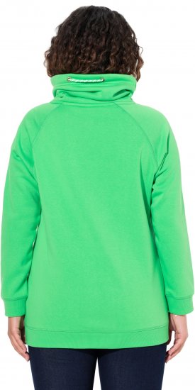 Ulla Popken Drawstring Collar Long Sleeve Sweatshirt Mint Green - Collegetröjor & hoodies - 