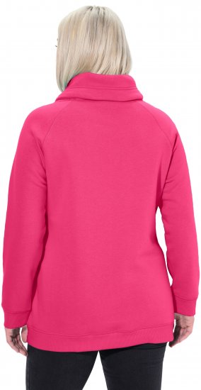Ulla Popken Drawstring Collar Long Sleeve Sweatshirt Magenta Pink - Collegetröjor & hoodies - 