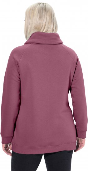 Ulla Popken Drawstring Collar Long Sleeve Sweatshirt Dark Rose - Collegetröjor & hoodies - 