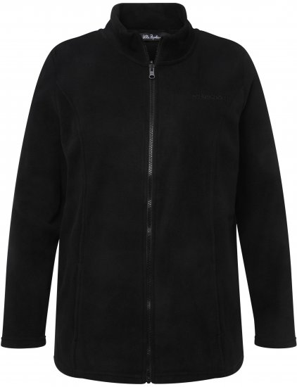 Ulla Popken Modular Fleece Zip Front Jacket Black - Collegetröjor & hoodies - 