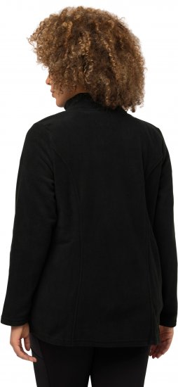 Ulla Popken Modular Fleece Zip Front Jacket Black - Collegetröjor & hoodies - 