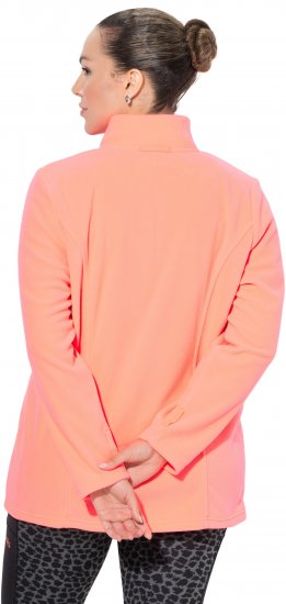 Ulla Popken Modular Fleece Zip Front Jacket Neon Pink - Collegetröjor & hoodies - 