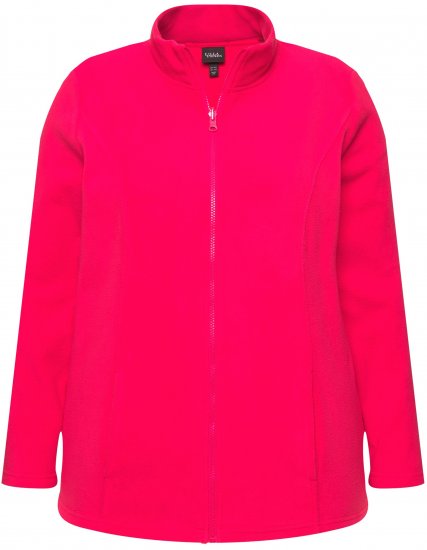 Ulla Popken Modular Fleece Zip Front Jacket Magenta - Collegetröjor & hoodies - 