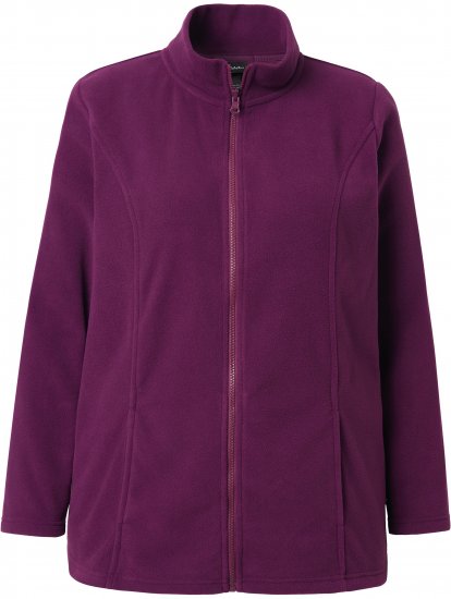 Ulla Popken Modular Fleece Zip Front Jacket Dark Cherry - Collegetröjor & hoodies - 