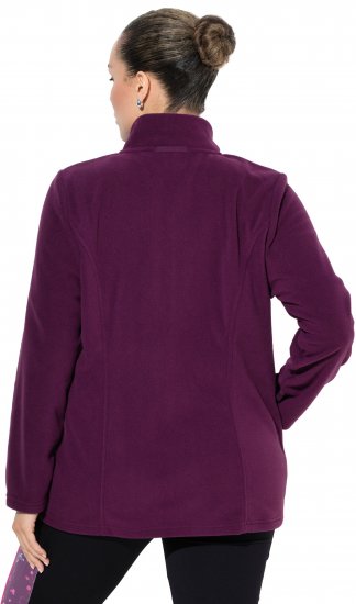 Ulla Popken Modular Fleece Zip Front Jacket Dark Cherry - Collegetröjor & hoodies - 