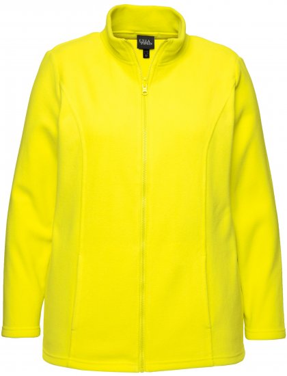 Ulla Popken Modular Fleece Zip Front Jacket Lime - Collegetröjor & hoodies - 