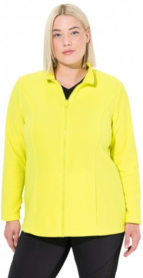 Ulla Popken Modular Fleece Zip Front Jacket Lime - Collegetröjor & hoodies - 