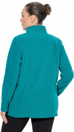 Ulla Popken Modular Fleece Zip Front Jacket Emerald - Collegetröjor & hoodies - 