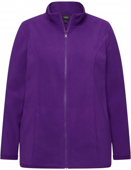 Ulla Popken Modular Fleece Zip Front Jacket Dark Plum - Collegetröjor & hoodies - 
