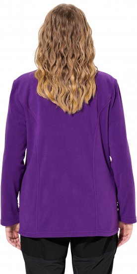 Ulla Popken Modular Fleece Zip Front Jacket Dark Plum - Collegetröjor & hoodies - 