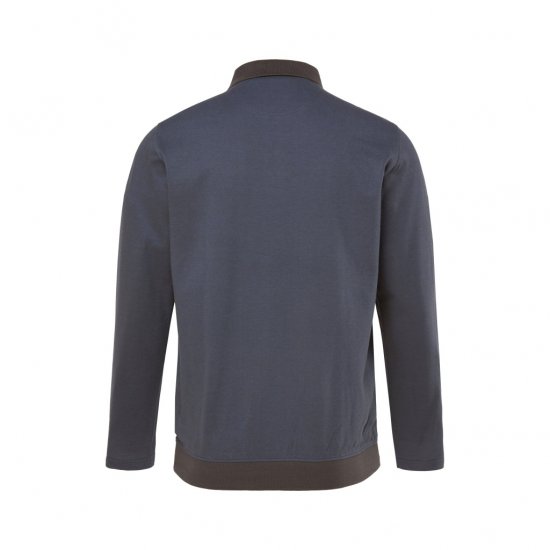 Boston Park Polo Shirt Long Sleeve Pique Grey - Pikétröjor - Stora pikétröjor - 2XL-8XL