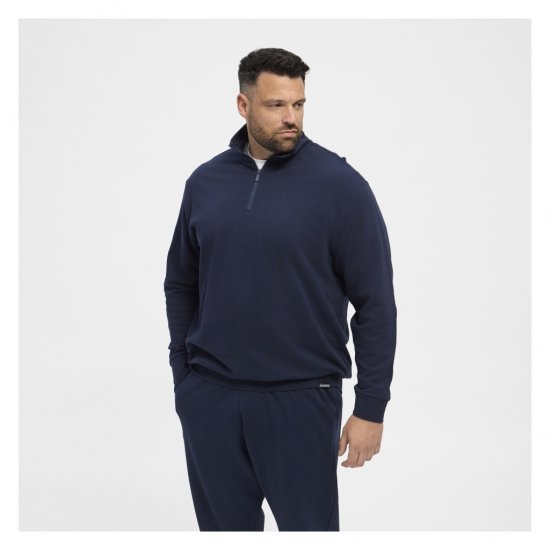 North Latitude Half-Zip Sweatshirt Navy Blue - Tröjor & hoodies - Stora hoodies & tröjor - 2XL-14XL