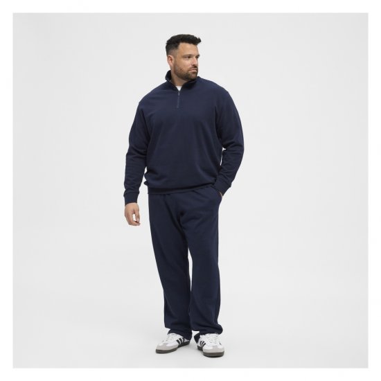 North Latitude Half-Zip Sweatshirt Navy Blue - Tröjor & hoodies - Stora hoodies & tröjor - 2XL-14XL