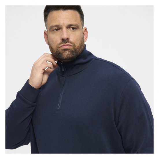 North Latitude Half-Zip Sweatshirt Navy Blue - Tröjor & hoodies - Stora hoodies & tröjor - 2XL-14XL