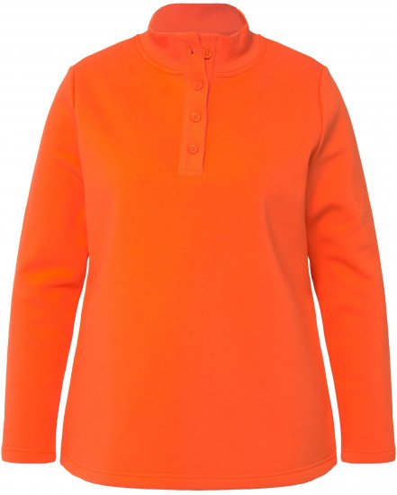 Ulla Popken Collared Long Sleeve Sweatshirt Tangerine - Collegetröjor & hoodies - 