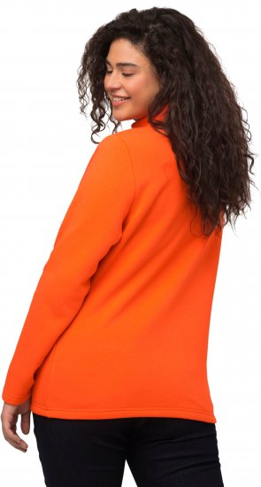 Ulla Popken Collared Long Sleeve Sweatshirt Tangerine - Collegetröjor & hoodies - 