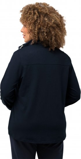Ulla Popken Contrast Color Zip Up Sweatshirt Navy - Collegetröjor & hoodies - 