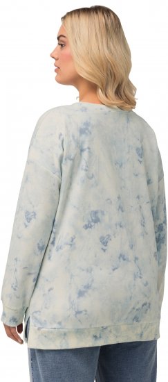 Ulla Popken Tie-Dyed Long Sleeve Sweatshirt Snow White - Collegetröjor & hoodies - 
