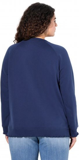 Ulla Popken NEW CASUAL Ruffled Hem Sweatshirt Navy - Collegetröjor & hoodies - 