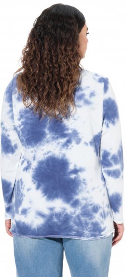 Ulla Popken Tie Dye Gathered Sweatshirt Atlantic Blue - Collegetröjor & hoodies - 