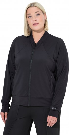 Ulla Popken Quick Drying College Collar Sweatshirt Black - Collegetröjor & hoodies - 