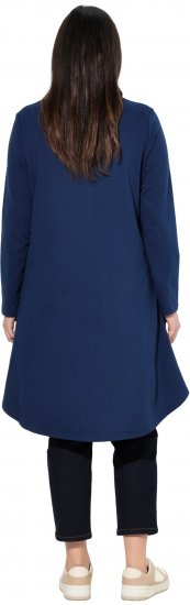 Ulla Popken Flounce Panel Long Sleeve Sweatshirt Dress Navy - Collegetröjor & hoodies - 