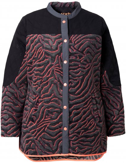 Ulla Popken Neon Tiger Stripe Jacket Black - Collegetröjor & hoodies - 