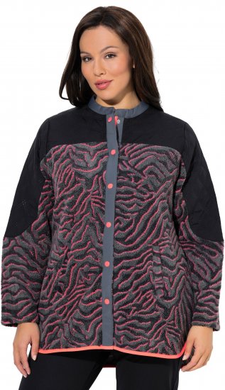 Ulla Popken Neon Tiger Stripe Jacket Black - Collegetröjor & hoodies - 
