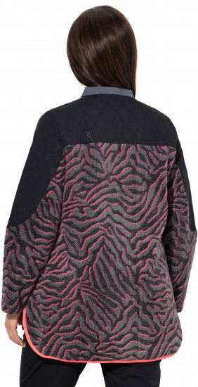 Ulla Popken Neon Tiger Stripe Jacket Black - Collegetröjor & hoodies - 