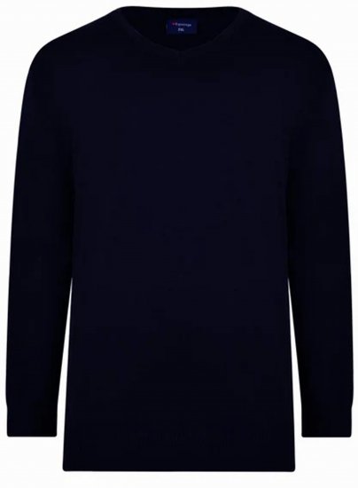 Espionage KW031 V-Neck Pullover Navy - Tröjor & hoodies - Stora hoodies & tröjor - 2XL-14XL