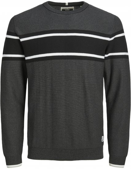 Jack & Jones Logan Spring Knitted Pullover Black - Tröjor & hoodies - Stora hoodies & tröjor - 2XL-14XL