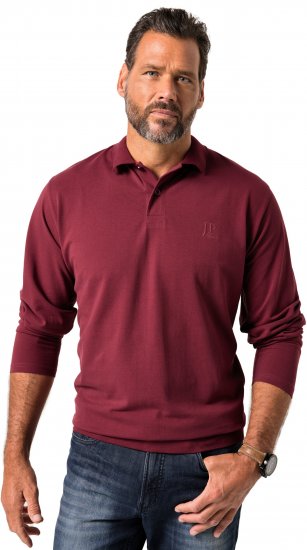 JP1880 Polo Shirt Pique Long Sleeve Red - Pikétröjor - Stora pikétröjor - 2XL-8XL