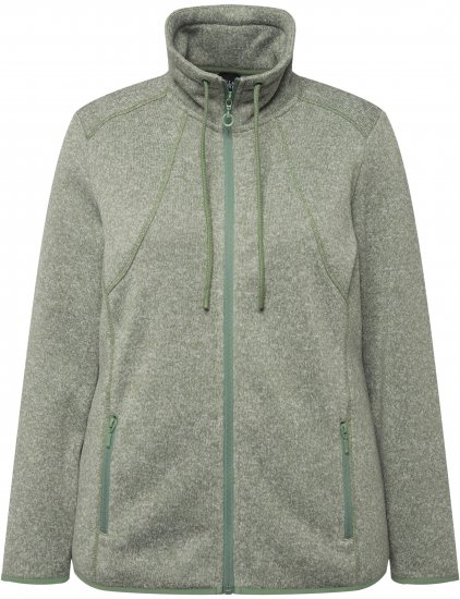 Ulla Popken Heather Knit Fleece Jacket Mint Green - Collegetröjor & hoodies - 