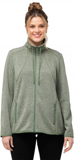 Ulla Popken Heather Knit Fleece Jacket Mint Green - Collegetröjor & hoodies - 