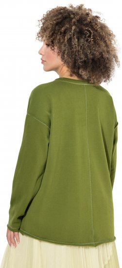 Ulla Popken Inspire Lettering V-Neck Sweatshirt Blooming Bay - Collegetröjor & hoodies - 
