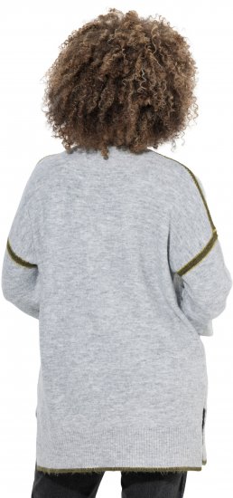 Ulla Popken Decorative Seam Sweater Light Grey Melange - Collegetröjor & hoodies - 