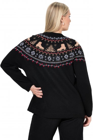 Ulla Popken Norwegian Style Christmas Sweater Black - Collegetröjor & hoodies - 