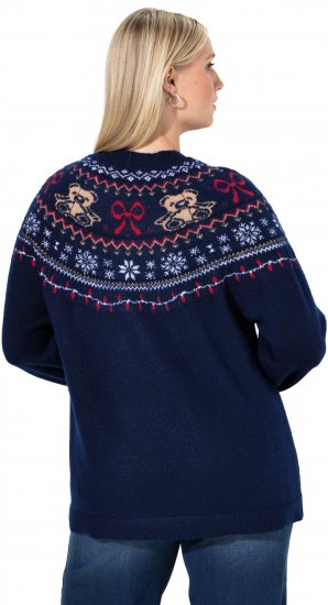 Ulla Popken Norwegian Style Christmas Sweater Blue - Collegetröjor & hoodies - 
