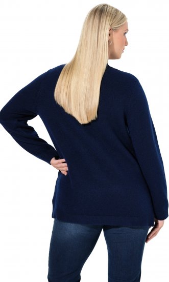 Ulla Popken Christmas Motif Classic Fit Sweater Navy - Collegetröjor & hoodies - 