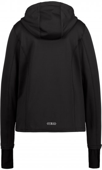 Ulla Popken HYPRAR Zip Front Hooded Stretch Sweatshirt Black - Collegetröjor & hoodies - 