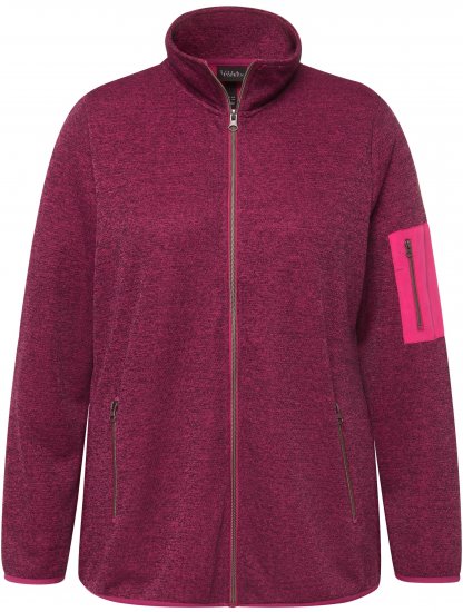 Ulla Popken Knit Fleece-Lined Zippered Jacket Fuchsia Pink - Collegetröjor & hoodies - 